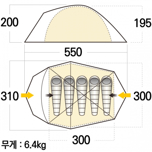 군토,[마운틴스미스] 코니퍼 5 플러스 텐트