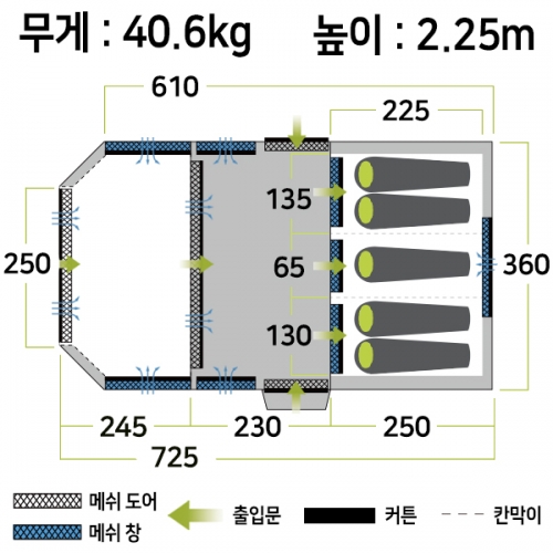 군토,[젬파이어] 프로 TL V2 에어텐트(5인용) + 어닝 월 세트