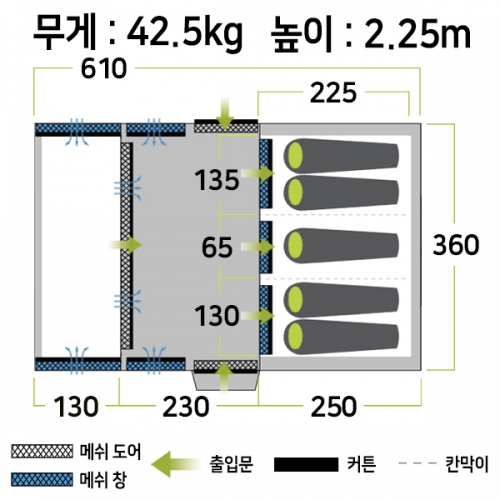 군토,[젬파이어] 프로 TL V2 TC 면혼방 에어텐트 (5인용)