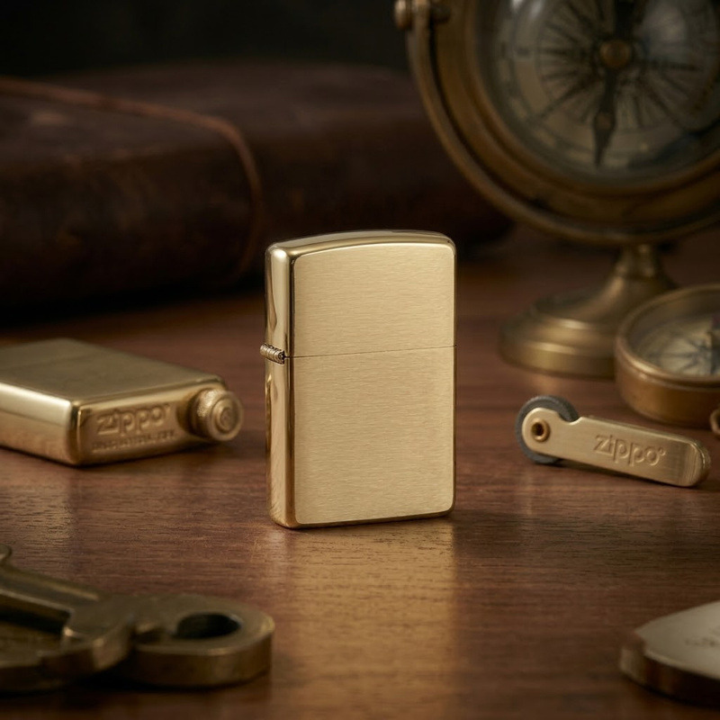 군토,[지포] 204B 레귤러 브러쉬드 브라스 오일 라이터 (ZIPPO 204B BRUSHED BRASS)